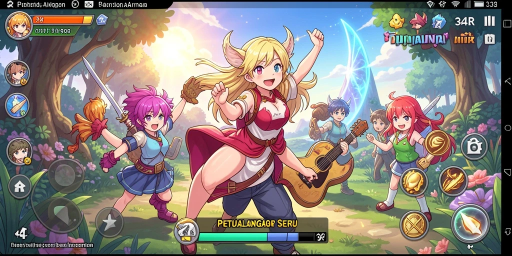 Tampilan gameplay menarik dari 34R yang penuh warna.