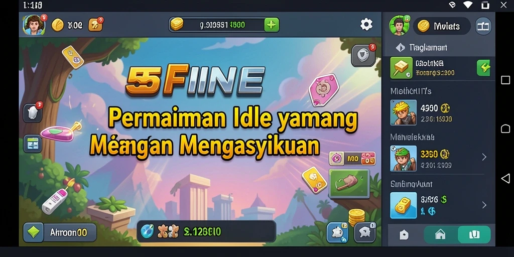 Screenshot gameplay 55FIVE menampilkan karakter yang sedang mengumpulkan sumber daya.