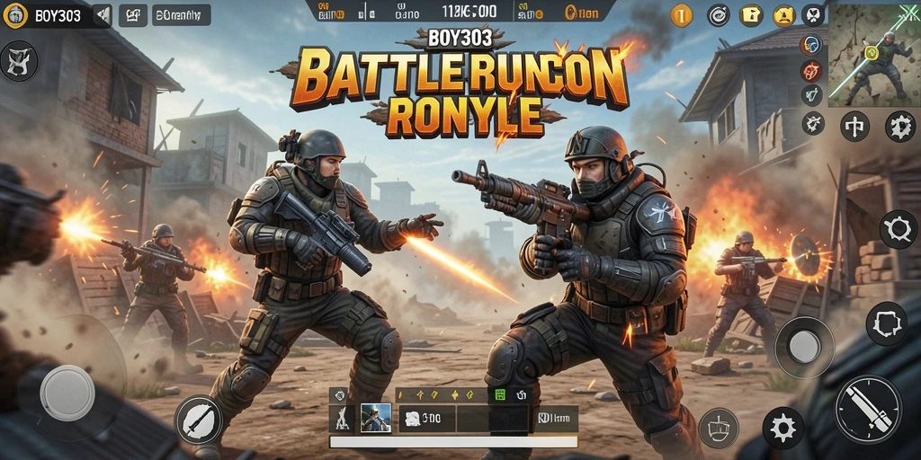 Tangkapan layar menampilkan aksi mendebarkan dari gameplay Battle Royale.