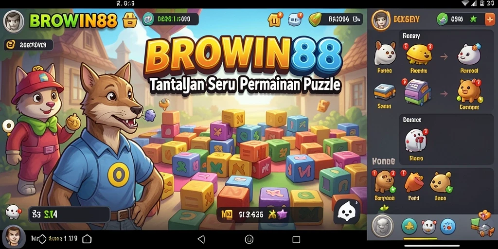 Tampilan gameplay Puzzle yang menarik dan menantang di BROWIN88.