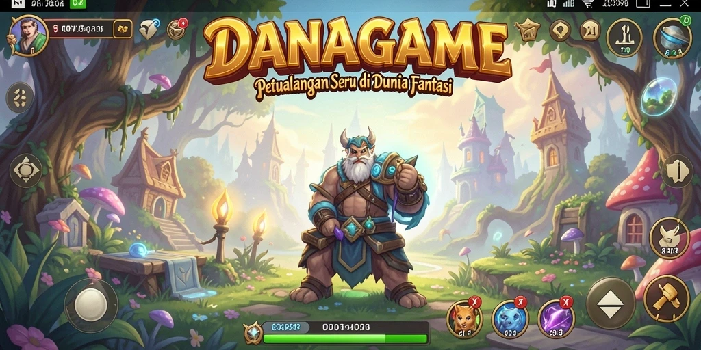 Tangkapan layar gameplay seru dari DANAGAME di dunia fantasi.