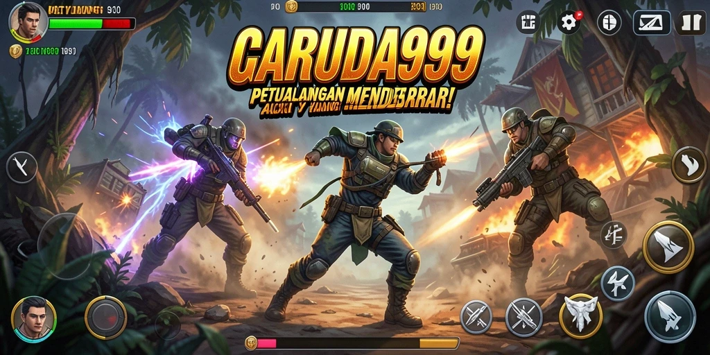 Screenshot GARUDA999 menampilkan aksi pertempuran yang mendebarkan dan grafik yang menawan.