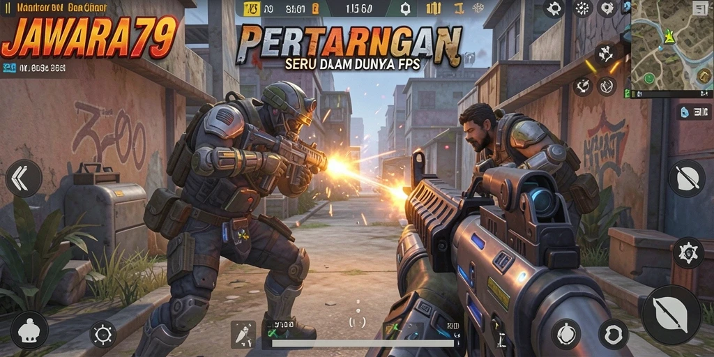 Screenshot gameplay JAWARA79 menunjukkan pertempuran seru dengan grafis yang menarik.