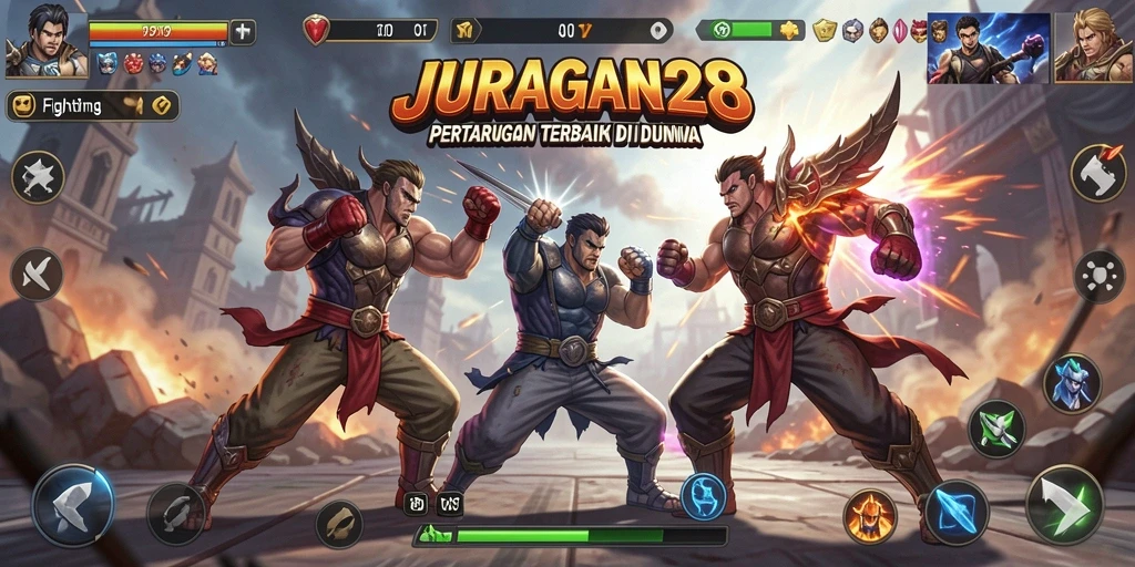 Screenshot JURAGAN28 menampilkan aksi pertarungan yang intens dan mendebarkan.