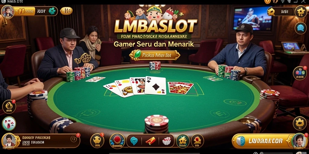 Tampilan gameplay Poker yang mendebarkan di LMBASLOT.