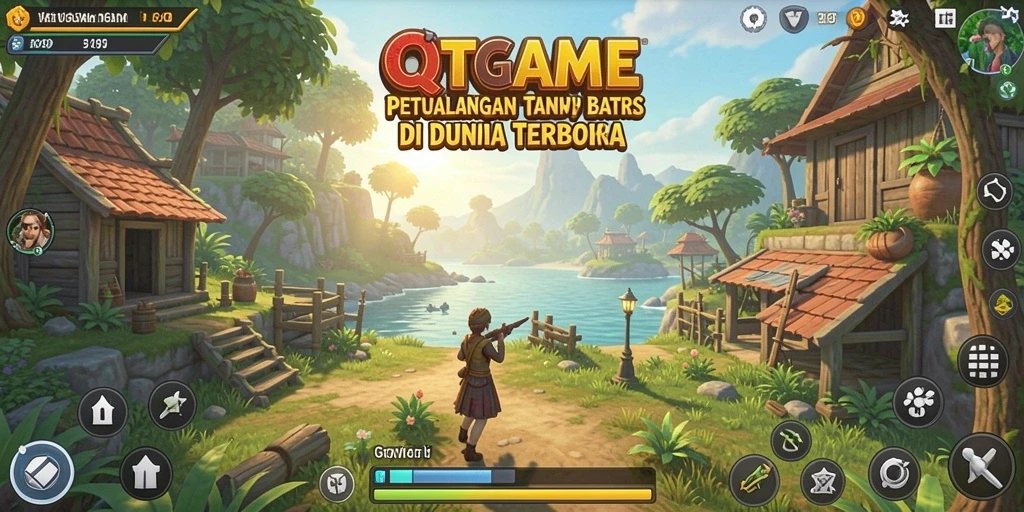 Screenshot gameplay QTGAME yang menampilkan kebebasan dalam eksplorasi dunia terbuka.