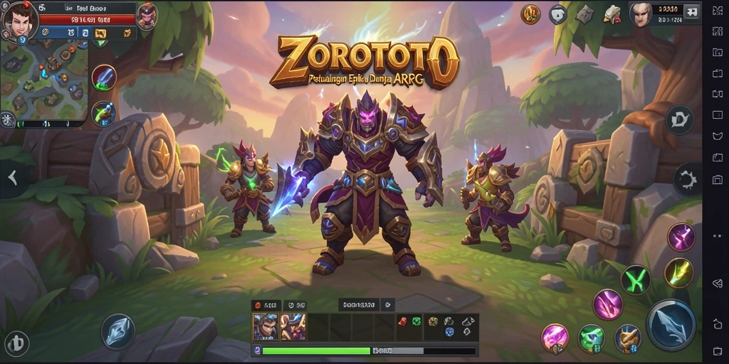 Tampilan gameplay seru di ZOROTOTO dengan pertarungan epik.